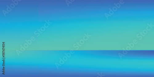 Abstract modern blue background of gradient mesh. Blurred abstract colored aurora sky background.