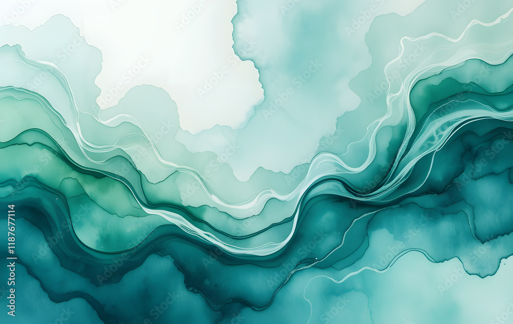 Fototapeta premium Liquid Enchantment: Shades of Green