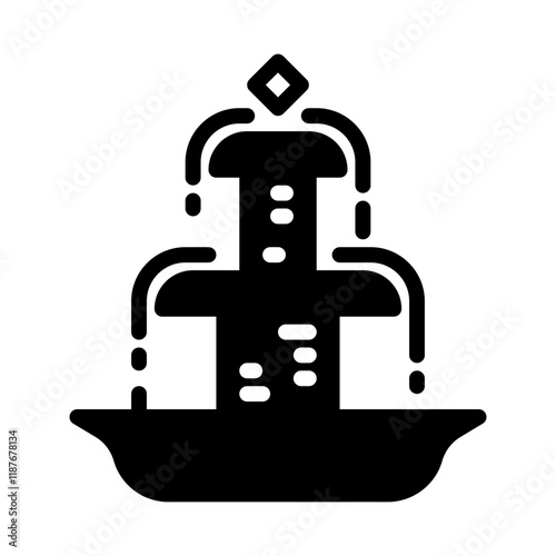 fountain icon, glyph icon style