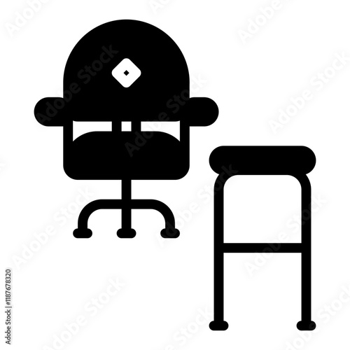 chair icon, glyph icon style