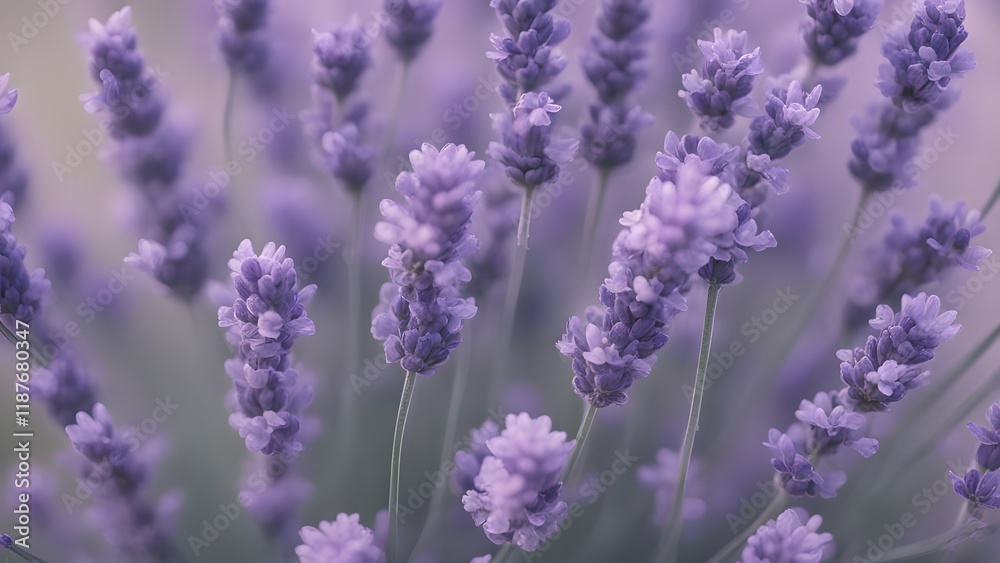 Close up of a bunch of lavender flowers generative Ai Close up of a bunch of lavender flowers generative Ai