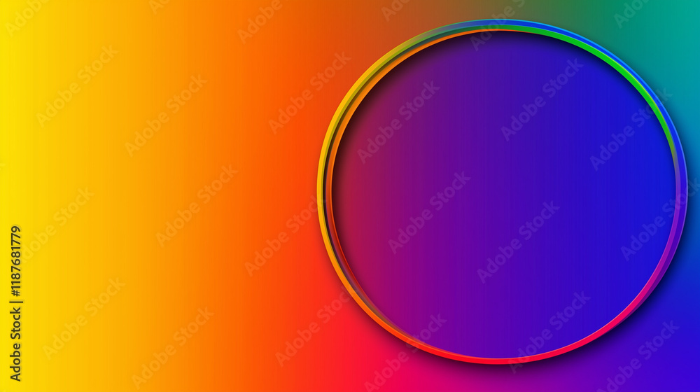 Obraz premium Abstract Neon Circles with Vivid Colors in a Dynamic and Artistic Background