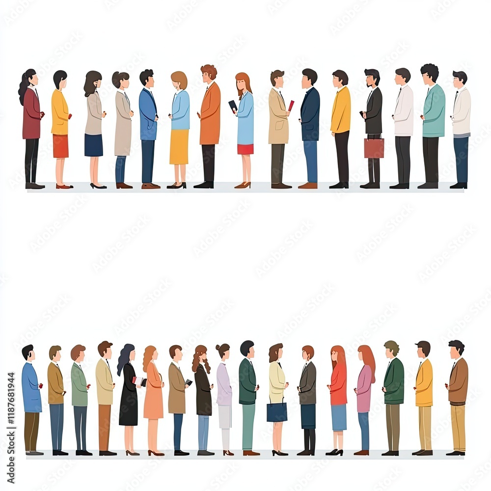 Diverse People Queueing Diverse People Queueing