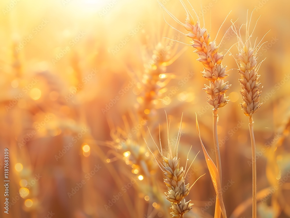 Wheat Stalks in Golden Sunlight Wheat Stalks in Golden Sunlight