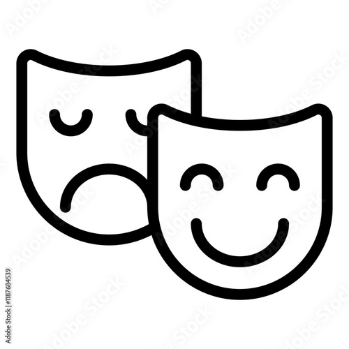 Emotive Theater Masks Icon Design