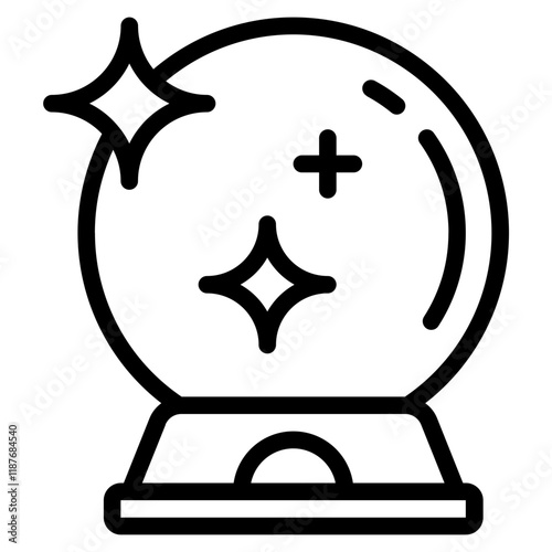 Minimalist Crystal Ball Icon Design