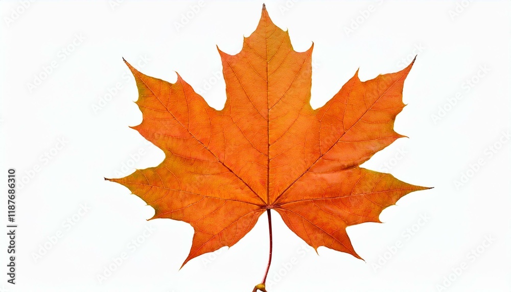 Vibrant orange maple leaf isolated on white. Vibrant orange maple leaf isolated on white.