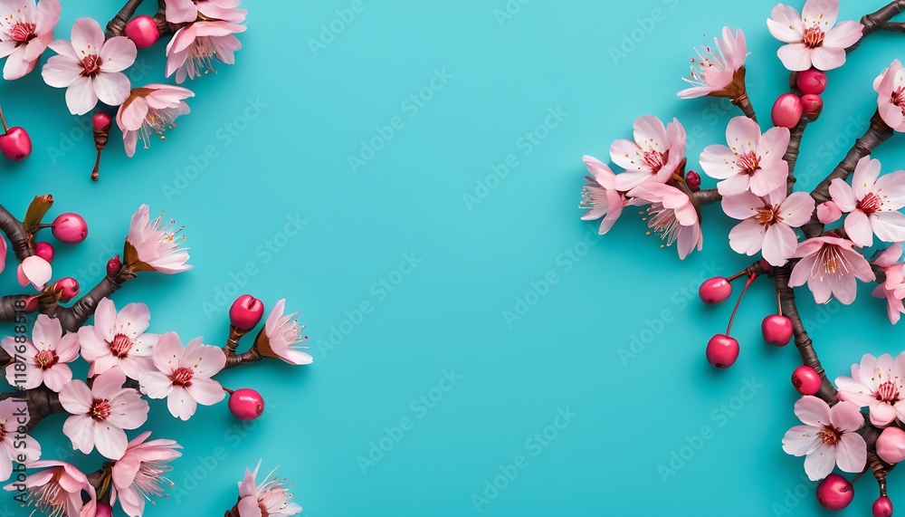 delicate cherry bossoms on a soft pastel background delicate cherry bossoms on a soft pastel background