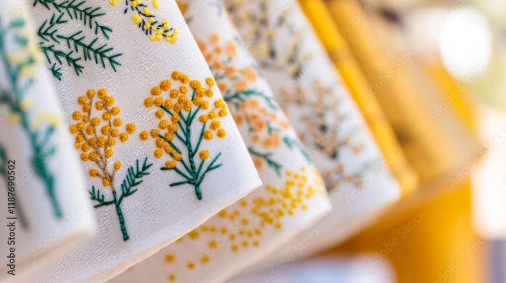 Fototapeta premium Mimosa textile products