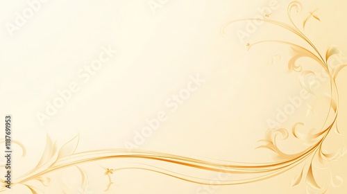 Elegant Golden Floral Design On Cream Background