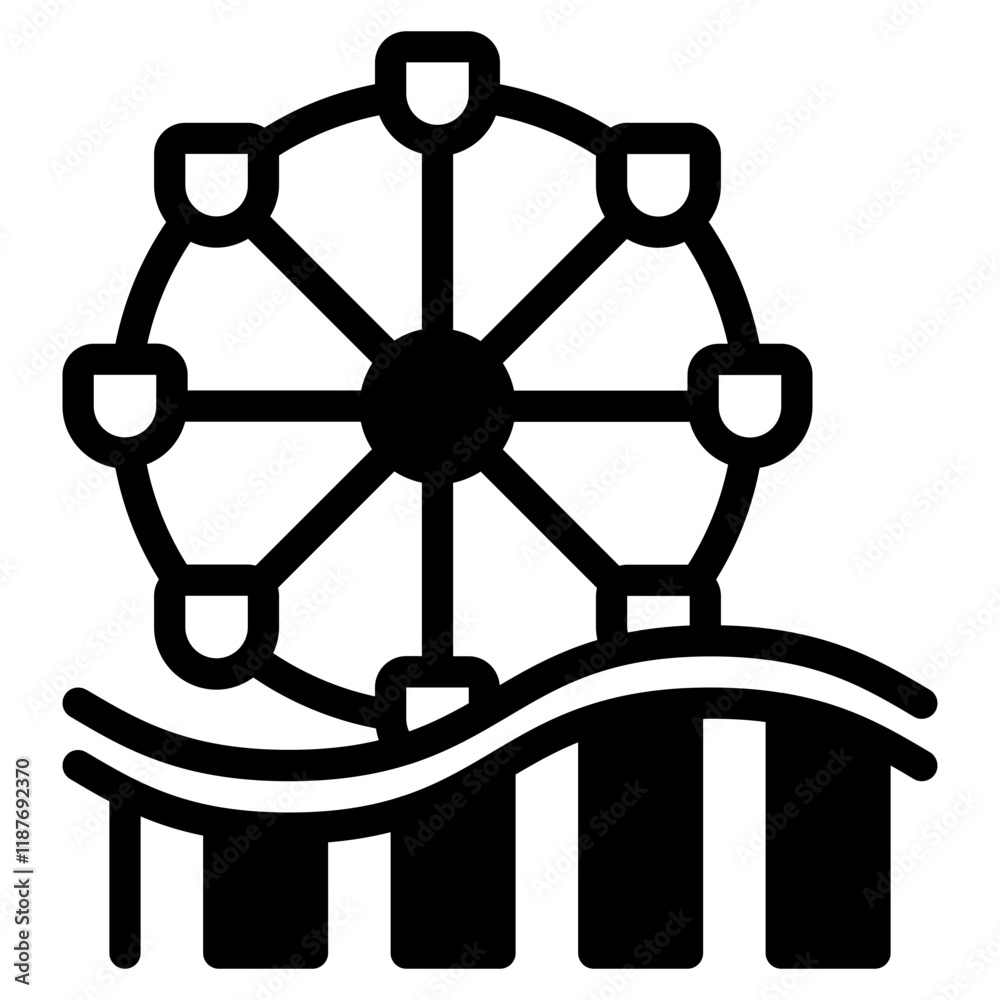 Stylized Ferris Wheel Icon Illustration Stylized Ferris Wheel Icon Illustration
