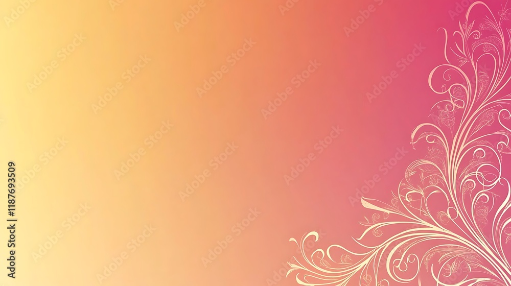 Elegant Floral Design On A Soft Gradient Background Elegant Floral Design On A Soft Gradient Background