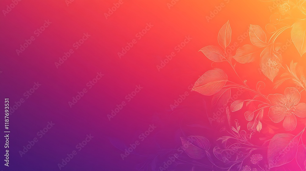 Abstract Floral Design on Gradient Background Abstract Floral Design on Gradient Background