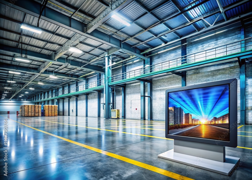 Digital Platform Scaling on Concrete: Warehouse Logistics & Inventory Management Stock Photo Digital Platform Scaling on Concrete: Warehouse Logistics & Inventory Management Stock Photo
