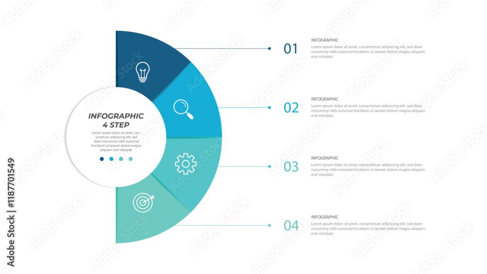 Vector infographic label design with circle infographic template design and 4-5-6 options or steps. Can be used for process diagram, presentations, workflow layout, banner, flow chart, info graph