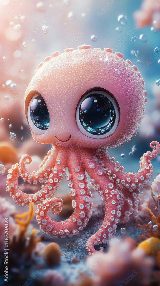 Close up of cute baby squid Close up of cute baby squid