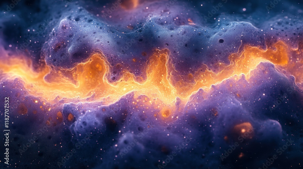 Vivid Cosmic Energy Stream in a Nebula Setting Vivid Cosmic Energy Stream in a Nebula Setting