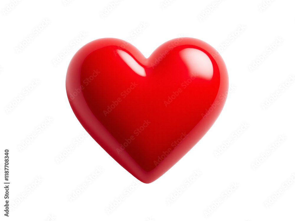 Glossy red heart on transparent background Glossy red heart on transparent background