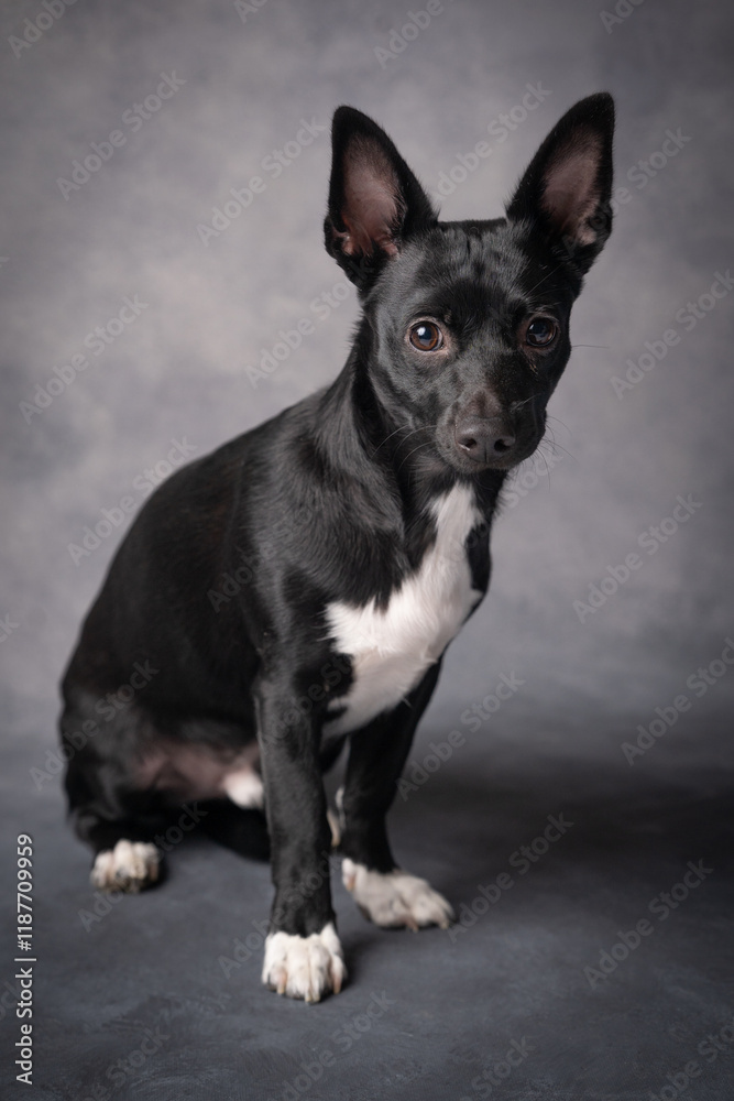 Chihuahua Rat Terrier mix portrait Chihuahua Rat Terrier mix portrait