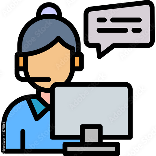Consultant lineal color icon