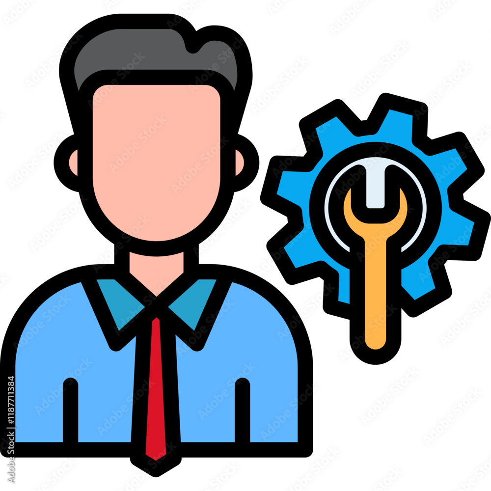 Technical Expert lineal color icon Technical Expert lineal color icon