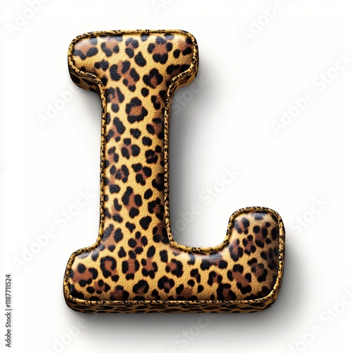Wallpaper Mural Leopard Print Letter L 3D Render Animal Print Alphabet Stylish Font Wild Design Element Torontodigital.ca