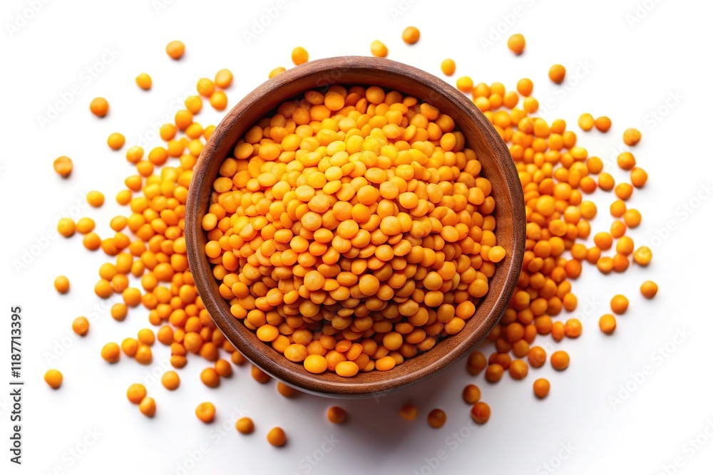 Top View Close-Up Chana Dal Lentils, High-Resolution Food Photography, Isolated White Background Top View Close-Up Chana Dal Lentils, High-Resolution Food Photography, Isolated White Background