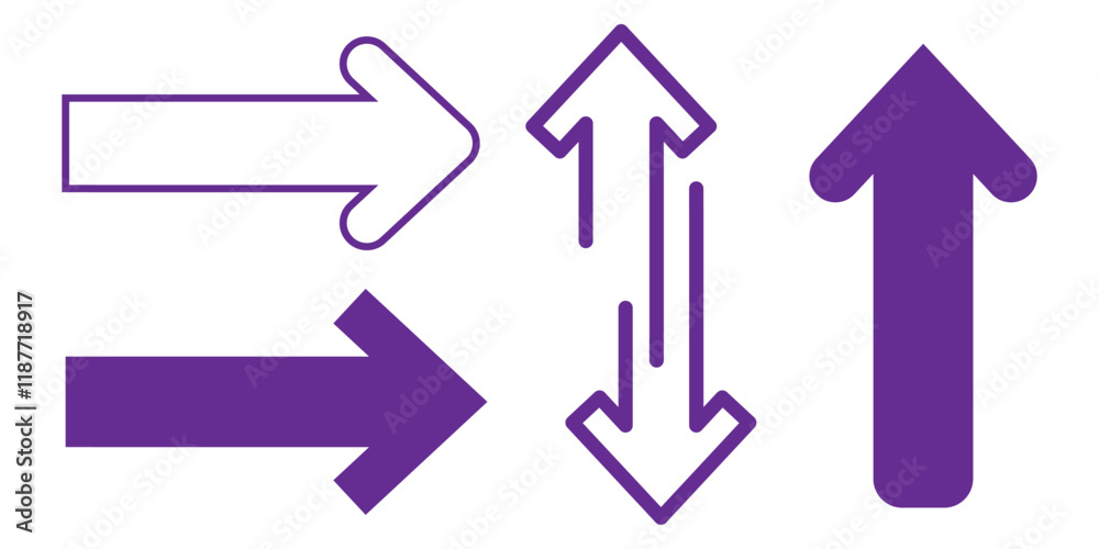 Horizontal dual sided long straight arrow signs. Black, red, stock pointer, direction, position symbol and double arrow icon isolated on white background. Vector graphic illustration Horizontal dual sided long straight arrow signs. Black, red, stock pointer, direction, position symbol and double arrow icon isolated on white background. Vector graphic illustration