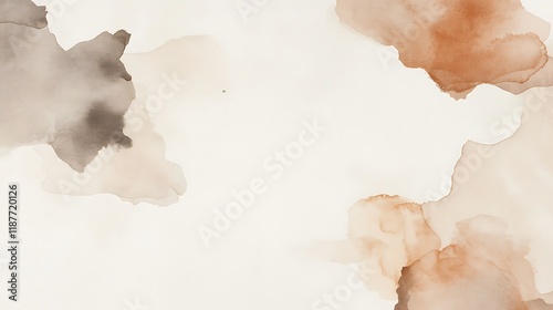 Wallpaper Mural Abstract Watercolor Painting Brown Beige Hues Torontodigital.ca