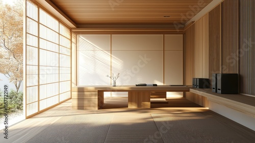 Wallpaper Mural Tranquil Japanese Interior with Natural Light and Minimalist Design Torontodigital.ca