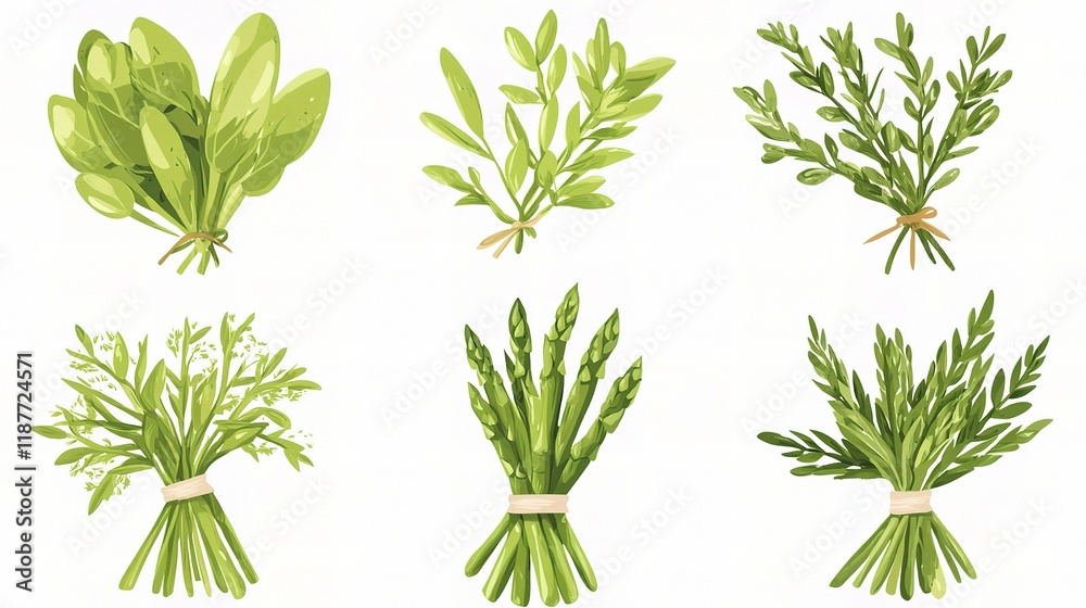 Fresh Bunch of Vibrant Asparagus Isolated on White Background Fresh Bunch of Vibrant Asparagus Isolated on White Background