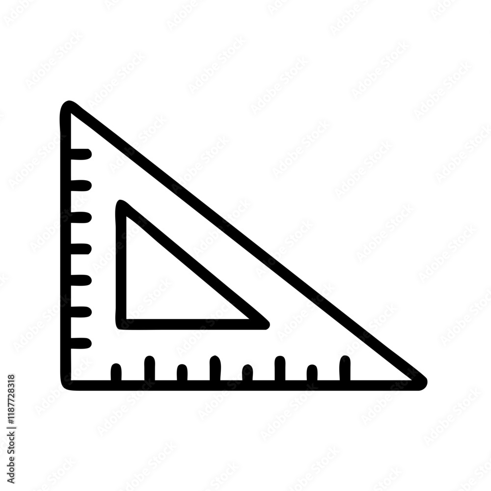 Triangular ruler outline icon for geometry Triangular ruler outline icon for geometry
