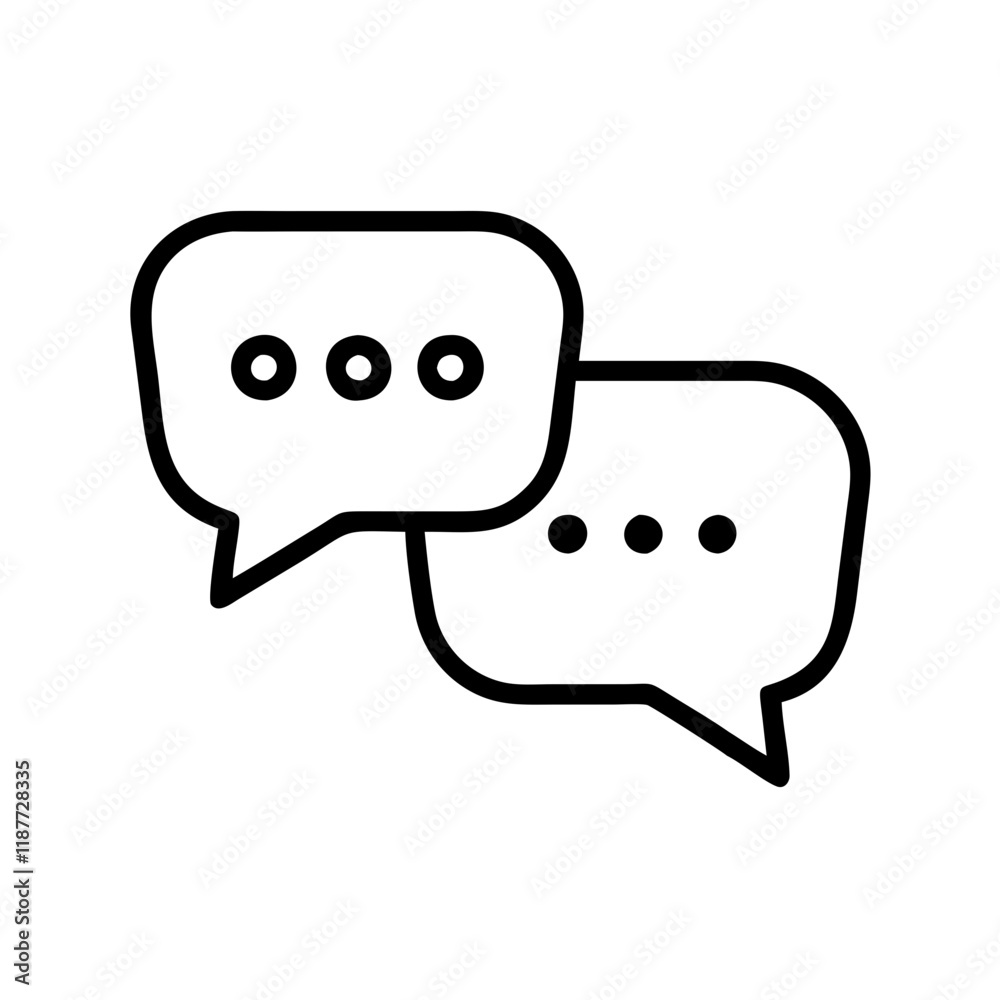 Speech bubbles outline icon for communication Speech bubbles outline icon for communication