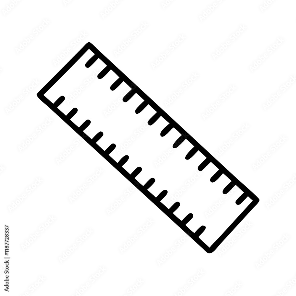 Straight ruler outline icon for geometry Straight ruler outline icon for geometry