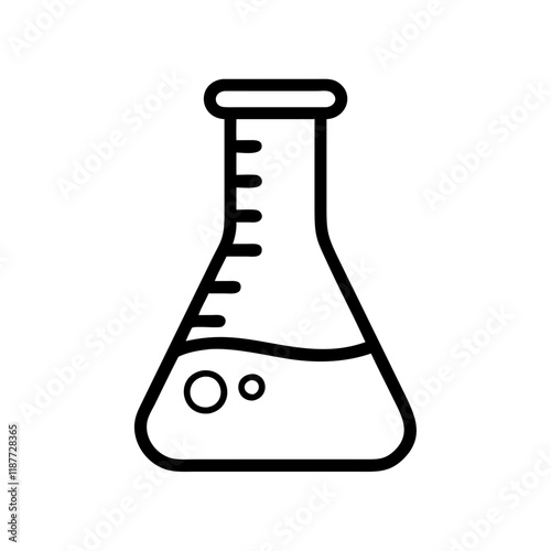 Science flask outline icon for experiments