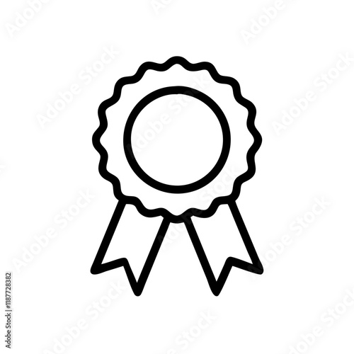 Circular ribbon medal outline icon