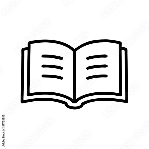 Open book outline icon for reading
