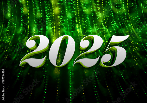 3d Rendering illustration of a 2025 design