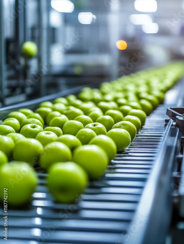 Apples Being Sorted In Fruit Processing And Packaging Plant