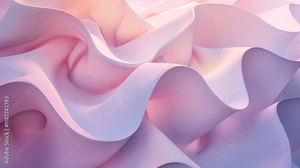 Obraz premium Abstract Pink and White Wave Wallpaper