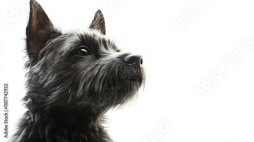 Dog headshoot ,Full depth of field, isolated on white background photo