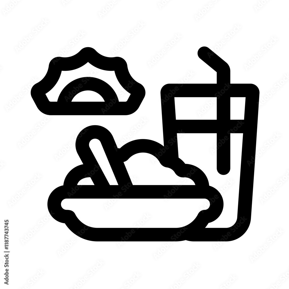 Fototapeta premium iftar pray outlined style