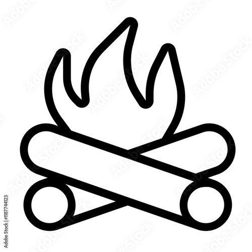 Campfire Line Icon