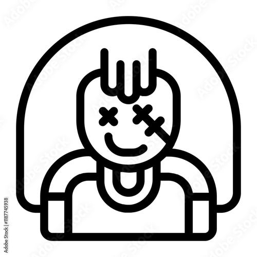 Cursed Puppet Line Icon