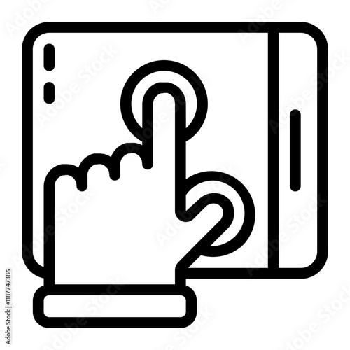 Double Finger Gesture Line Icon