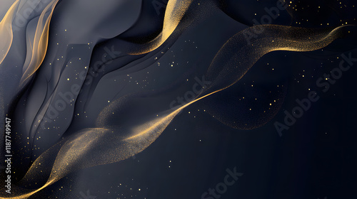 Night car with starry and striped background in a flowing wave design photo