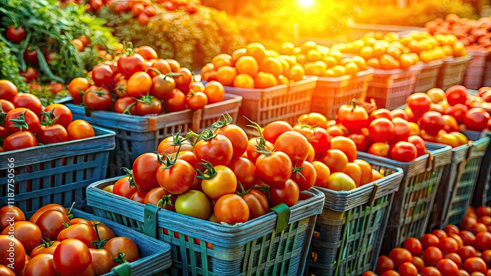 Farmers Market Tomato Harvest: Red & Orange Tomatoes for Sale Farmers Market Tomato Harvest: Red & Orange Tomatoes for Sale