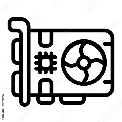 Graphic Card Line Icon