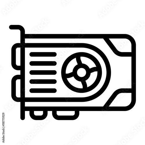 Graphic Card Line Icon