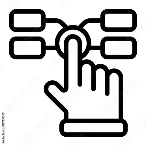 Holographic Touch Screen Line Icon